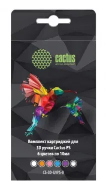 Пластик для ручки 3D Cactus CS-3D-UVPS-B УФ-полимер 6цв. - фото 3