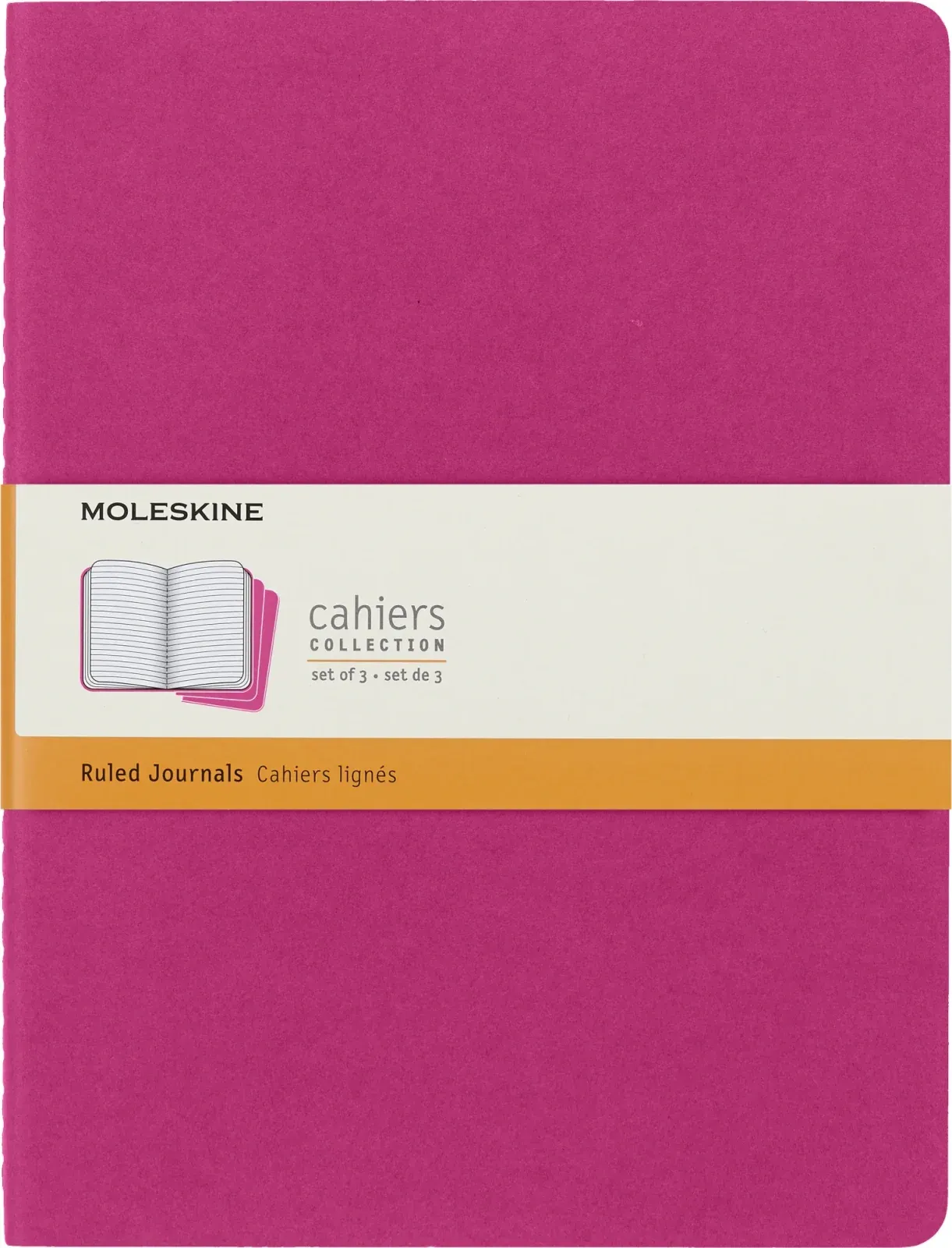Блокнот Moleskine CAHIER JOURNAL CH021D17 XLarge 190х250мм обложка картон 120стр. линейка розовый неон 3шт - фото 1