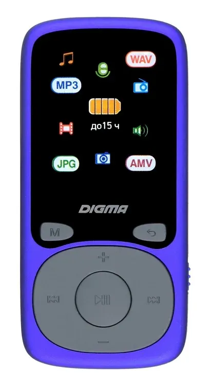 Плеер Hi-Fi Flash Digma B4 8Gb синий/1.8/FM/microSDHC - фото 2