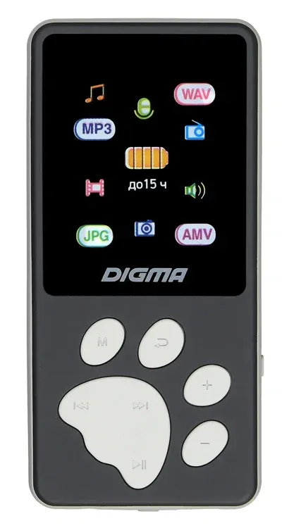 Плеер Hi-Fi Flash Digma S4 8Gb черный/серый/1.8/FM/microSDHC - фото 2