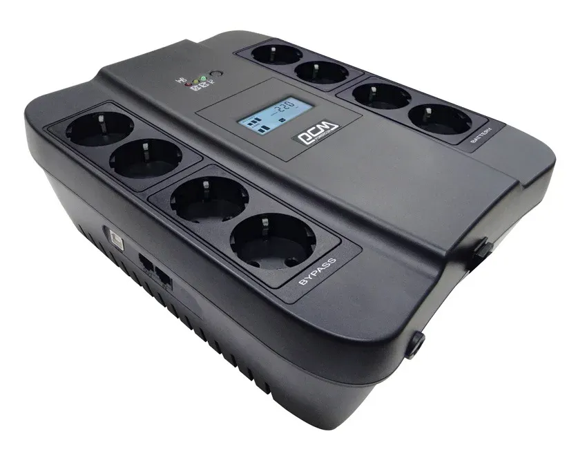 Источник бесперебойного питания Powercom Spider SPD-1100U LCD 605Вт 1100ВА черный - фото 1