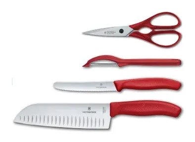 Набор ножей кухон. Victorinox Swiss Classic 6.7131.4G компл.:4предм. красный подар.коробка - фото 2