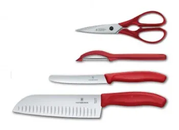 Набор ножей кухон. Victorinox Swiss Classic 6.7131.4G компл.:4предм. красный подар.коробка - фото 3