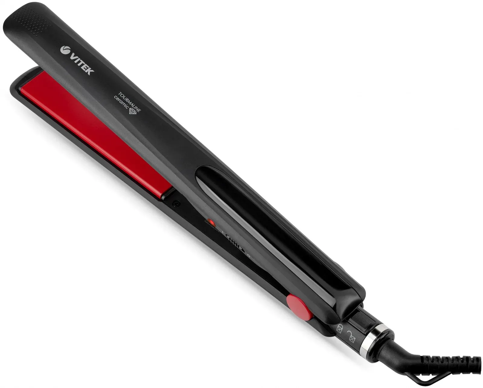 Выпрямитель Vitek VT-8282 BK 44Вт черный/красный макс.темп.:220С покрытие:керамико-турмалиновое VT-8282 - фото 3