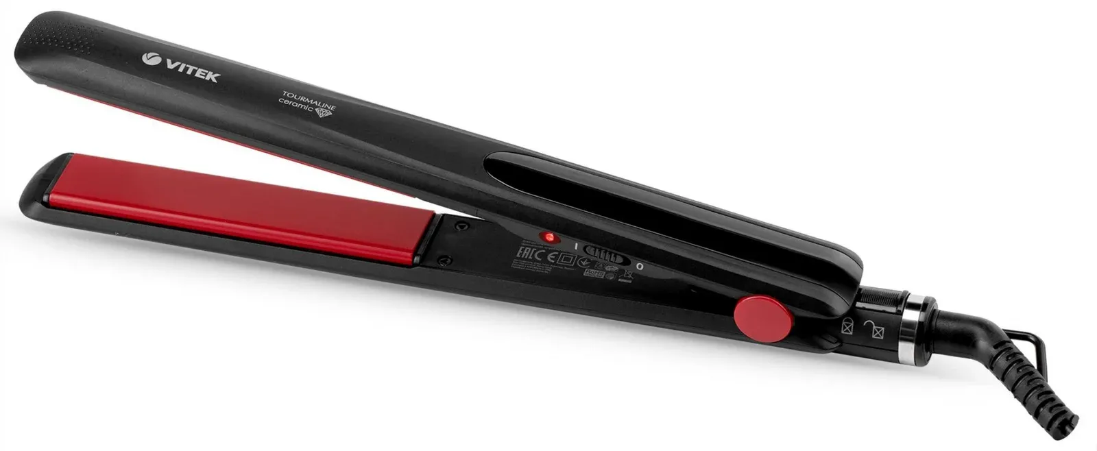 Выпрямитель Vitek VT-8282 BK 44Вт черный/красный макс.темп.:220С покрытие:керамико-турмалиновое VT-8282 - фото 4