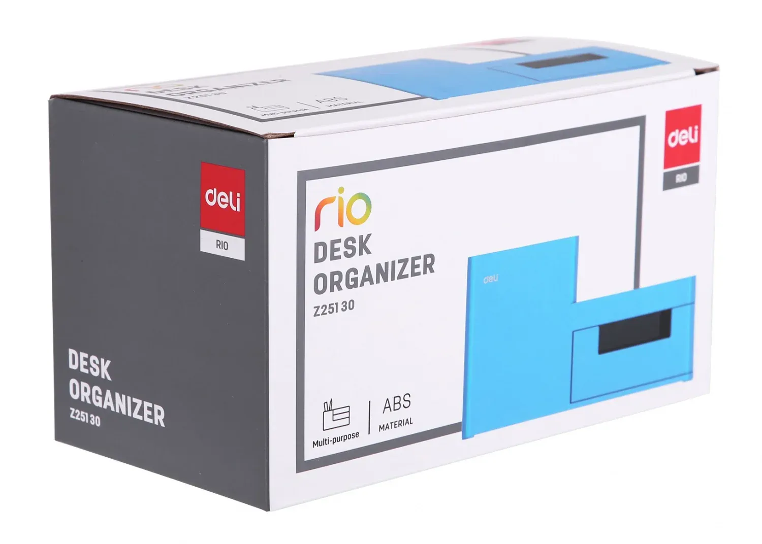 Органайзер настольный Deli EZ25130 Rio 4отд. 175x90x92мм голубой пластик - фото 6