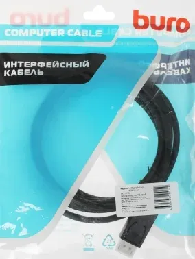 Кабель аудио-видео Buro v. 1.2 DisplayPort m/HDMI m 3м. позолоч.конт. черный BHP DPP_HDMI-3 - фото 8