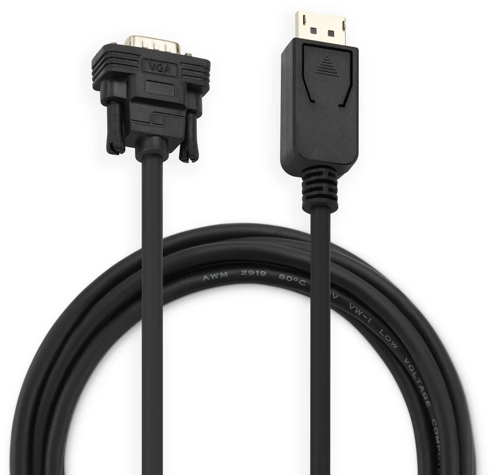 Кабель аудио-видео Buro 1.1v DisplayPort m/VGA m 3м. позолоч.конт. черный BHP DPP_VGA-3 - фото 7