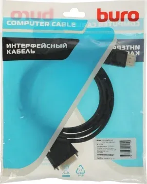 Кабель аудио-видео Buro 1.1v DisplayPort m/DVI-D Dual Link m 2м. позолоч.конт. черный BHP DPP_DVI-2 - фото 7