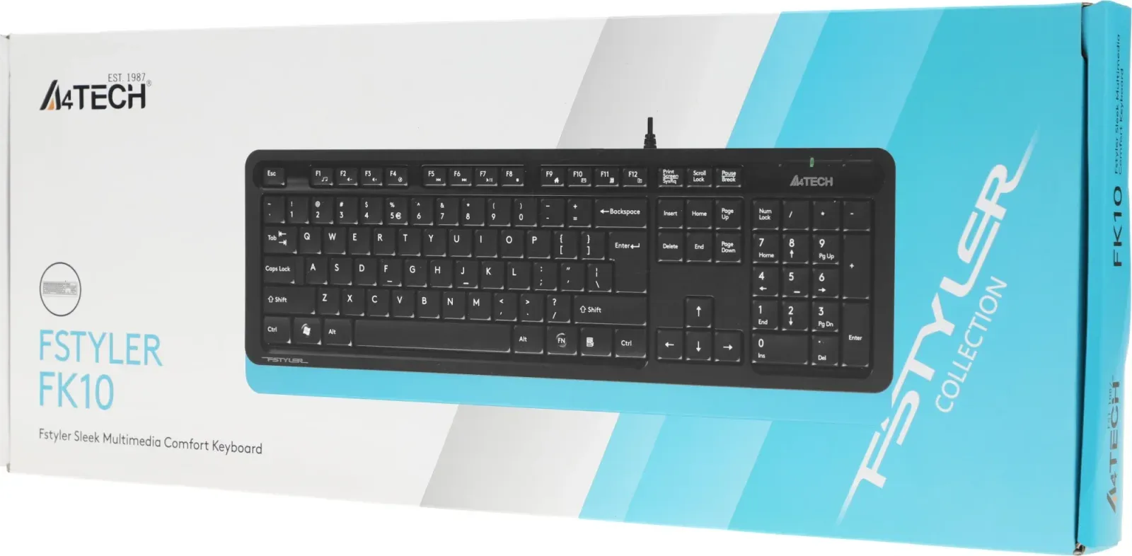 Клавиатуры A4TECH FK10 черный/синий - фото 1