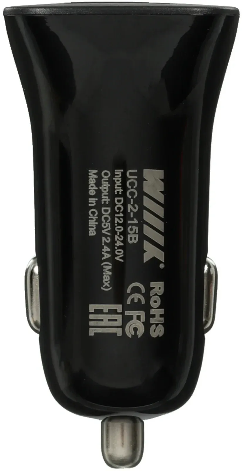 Автомобильное зар./устр. Wiiix UCC-2-15B 12W 1.2A+2.1A универсальное черный - фото 4