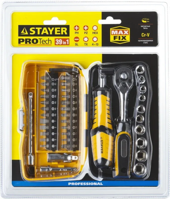 Набор инструментов Stayer 25135-H39 39 предметов жесткий кейс - фото 4