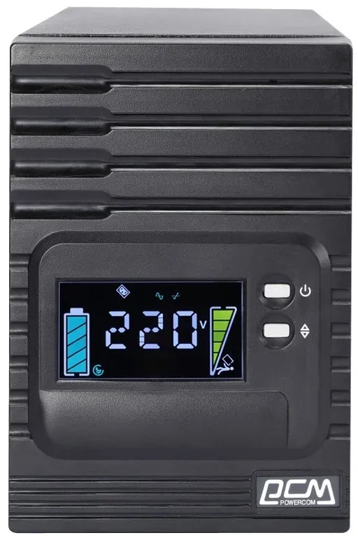 Источник бесперебойного питания Powercom Smart King Pro+ SPT-1000-II LCD 800Вт 1000ВА черный - фото 2