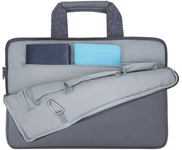 Сумка для ноутбука 15.6 Riva 7930 серый полиэстер 7930 GREY - фото 8