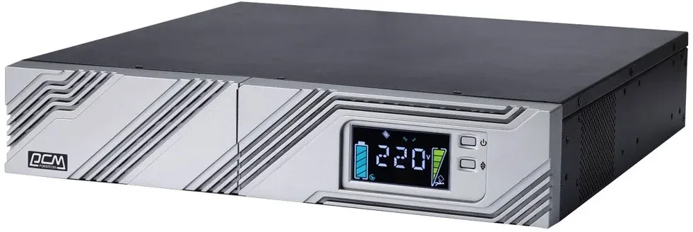 Источник бесперебойного питания Powercom Smart King RT SRT-1000A LCD 900Вт 1000ВА черный - фото 1