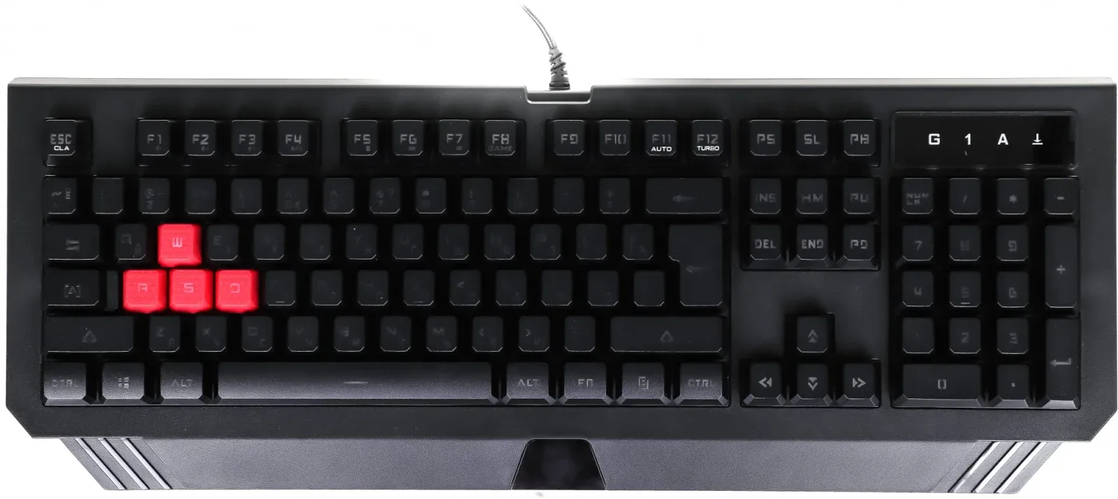 Клавиатура A4Tech B120N черный USB Multimedia for gamer LED подставка для запястий кабель 1.8м - фото 2