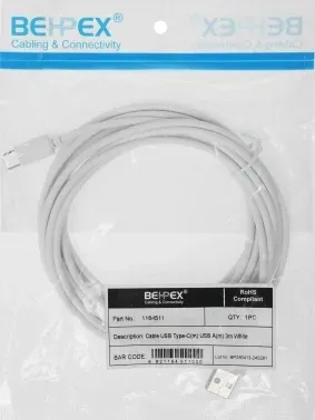 Кабель USB m-USB Type-C m 3м белый - фото 7