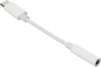 Переходник Jack 3.5 f-USB Type-C m 0.05м белый - фото 8