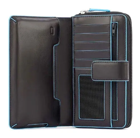 Кошелек женский Piquadro Blue Square PD1354B2R/N черный натур.кожа - фото 2