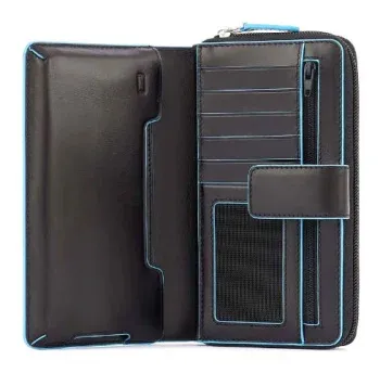 Кошелек женский Piquadro Blue Square PD1354B2R/N черный натур.кожа - фото 5