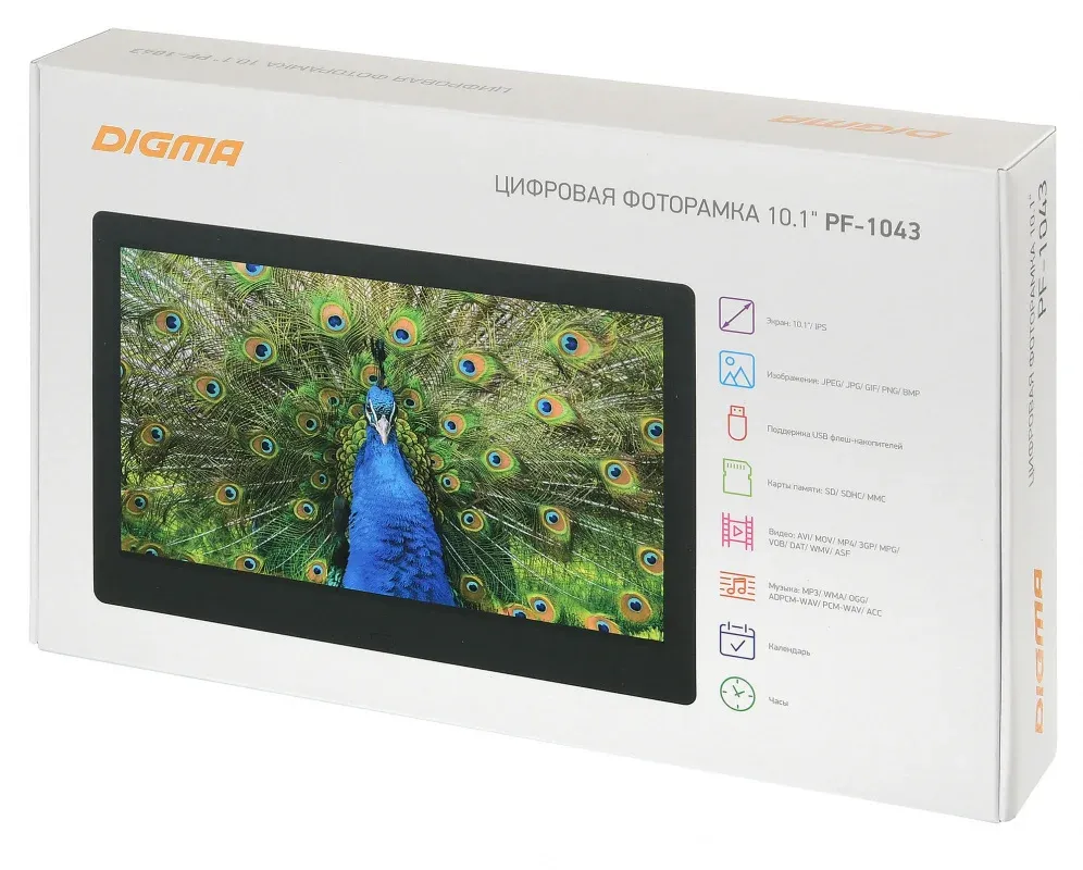 Фоторамка Digma 10.1 PF-1043 IPS 1280x800 черный пластик ПДУ Видео - фото 6