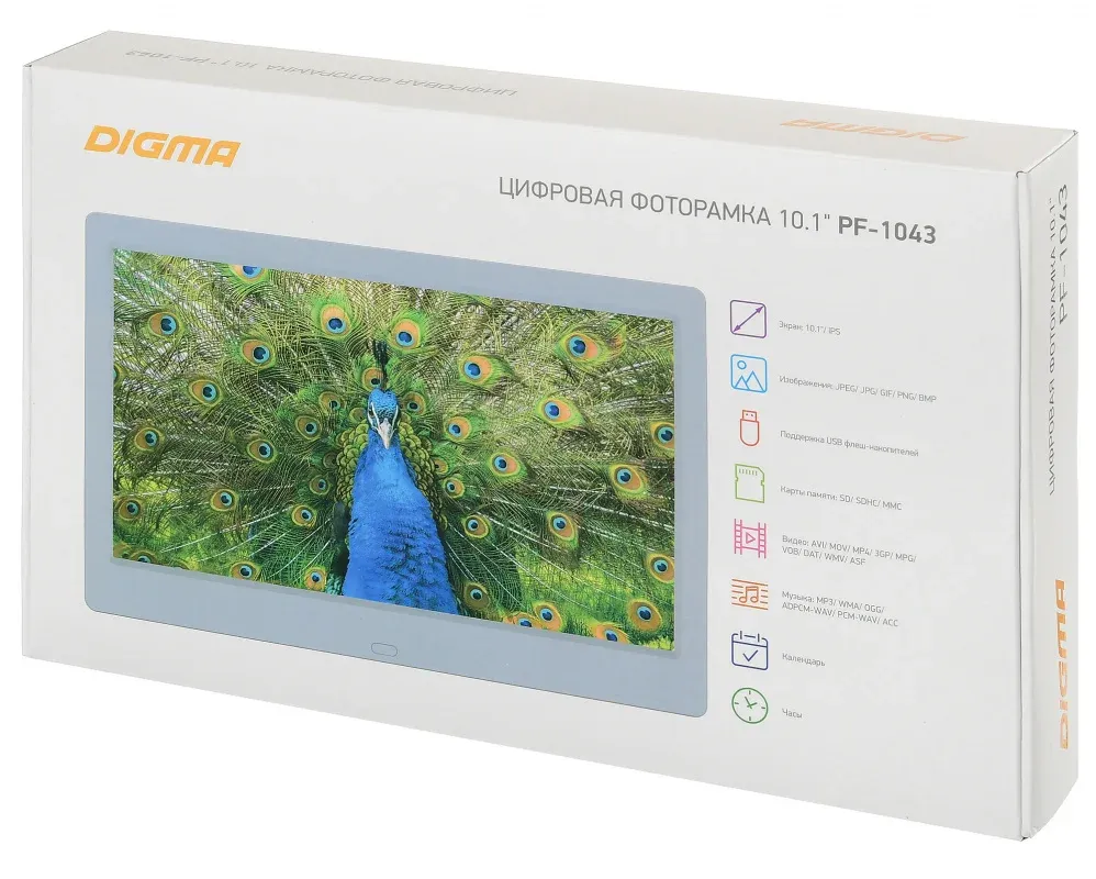 Фоторамка Digma 10.1 PF-1043 1280x800 белый пластик ПДУ Видео - фото 6