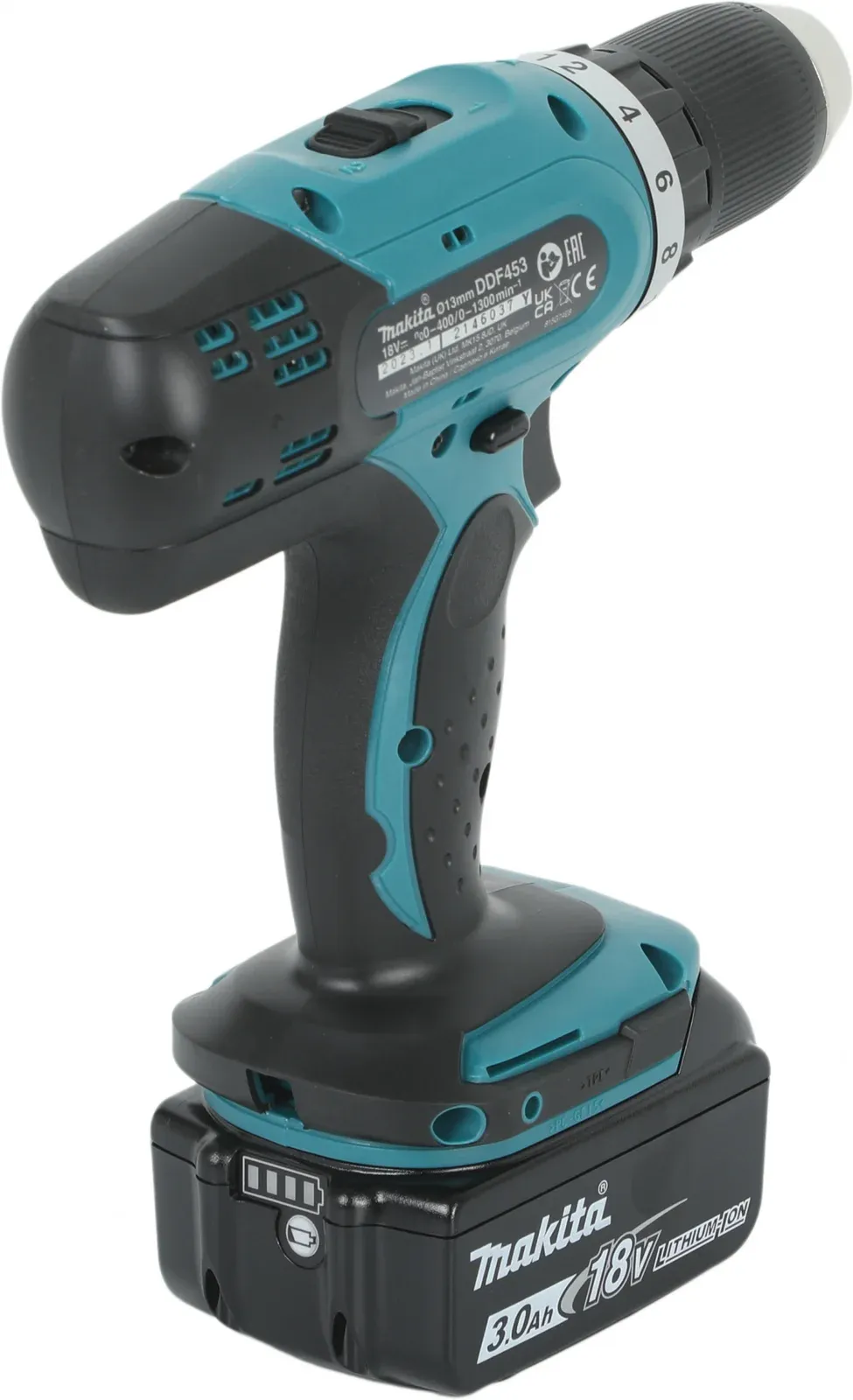 Дрель-шуруповерт Makita DDF453RFE аккум. патрон:быстрозажимной кейс в комплекте - фото 7