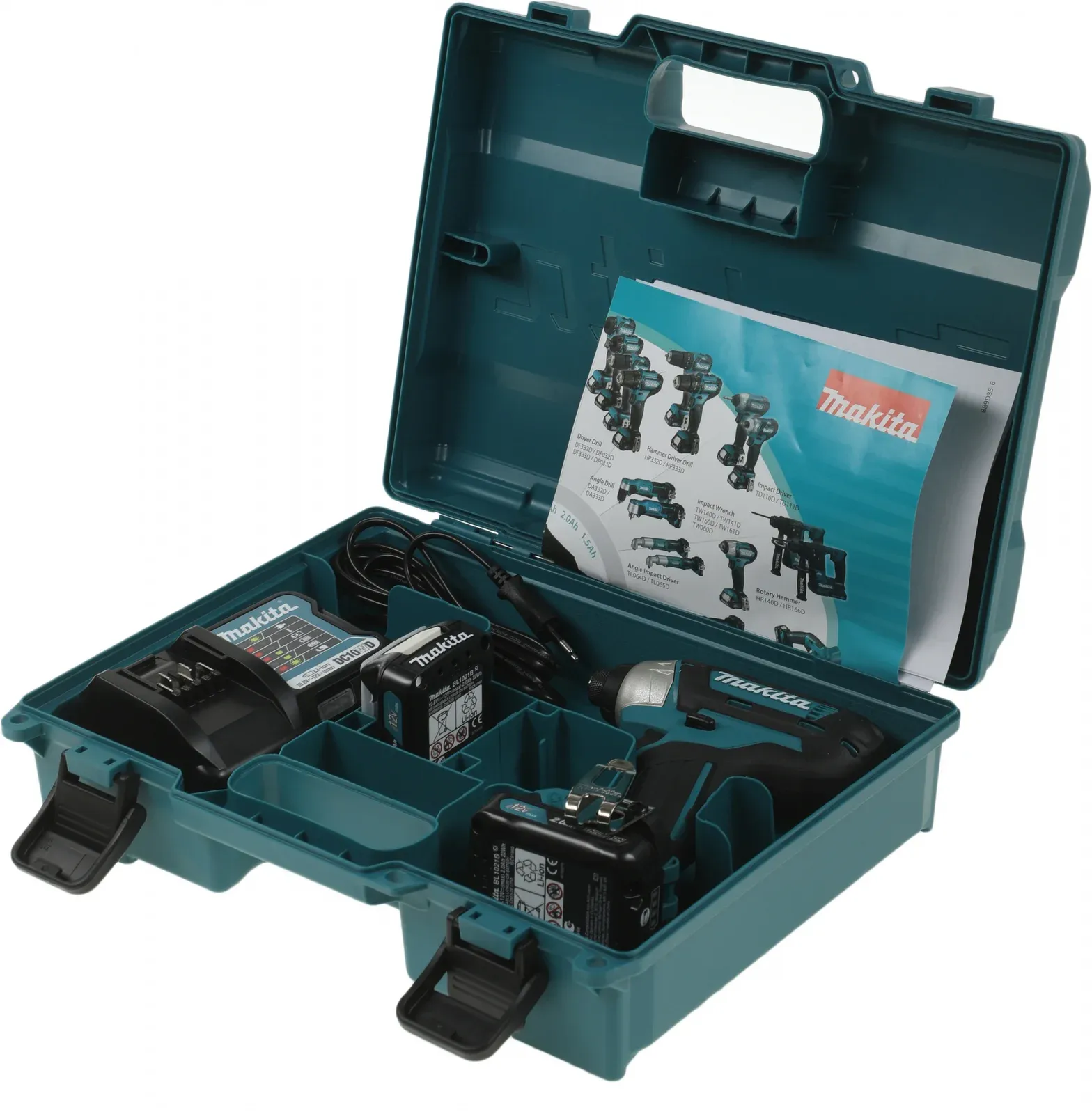 Шуруповерт Makita TD110DWAE аккум. патрон:держатель бит 1/4 кейс в комплекте - фото 3