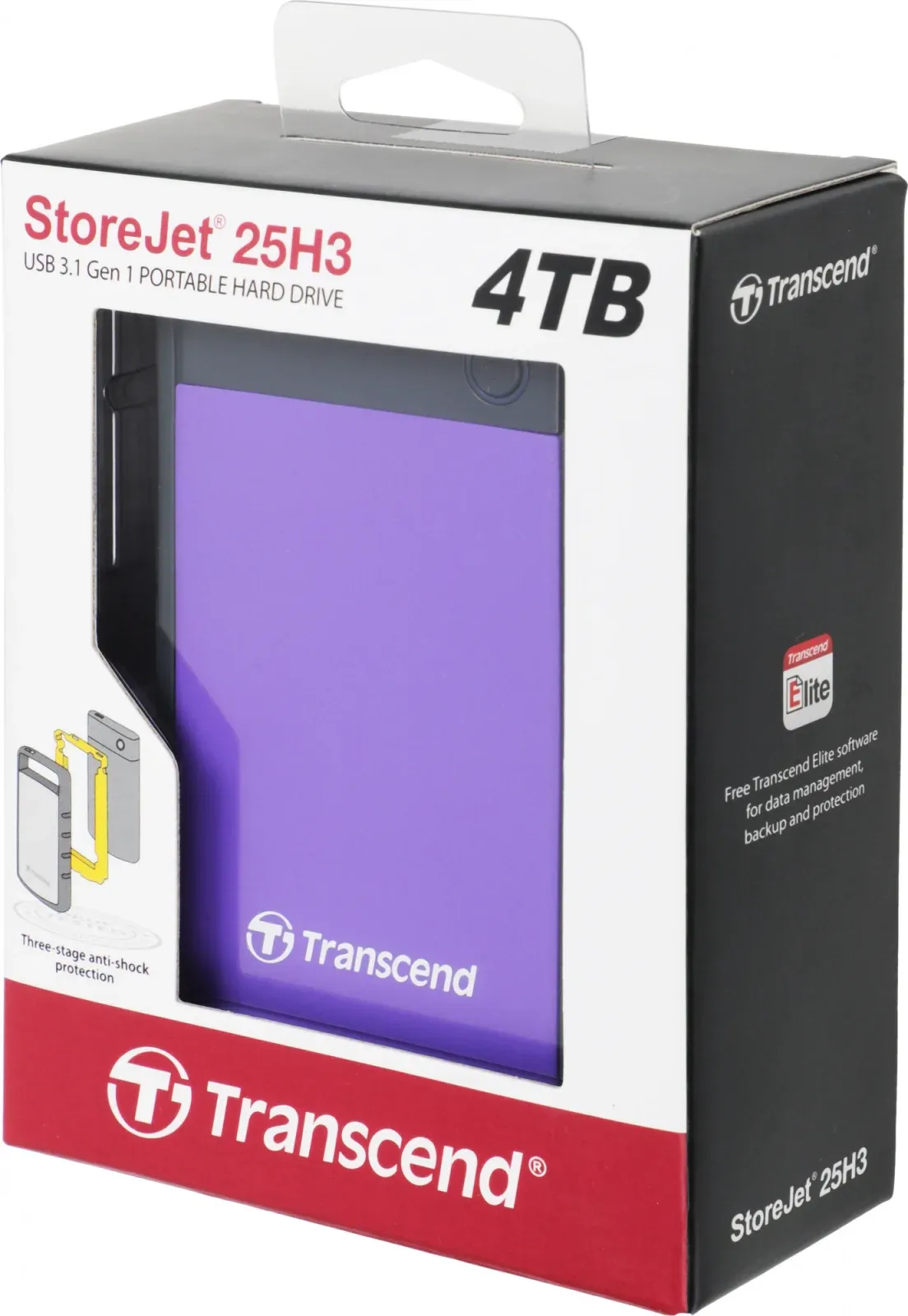 Жесткий диск Transcend USB3.0 4TB TS4TSJ25H3P StoreJet 25H3 5400rpm 2.5 фиолетовый - фото 3