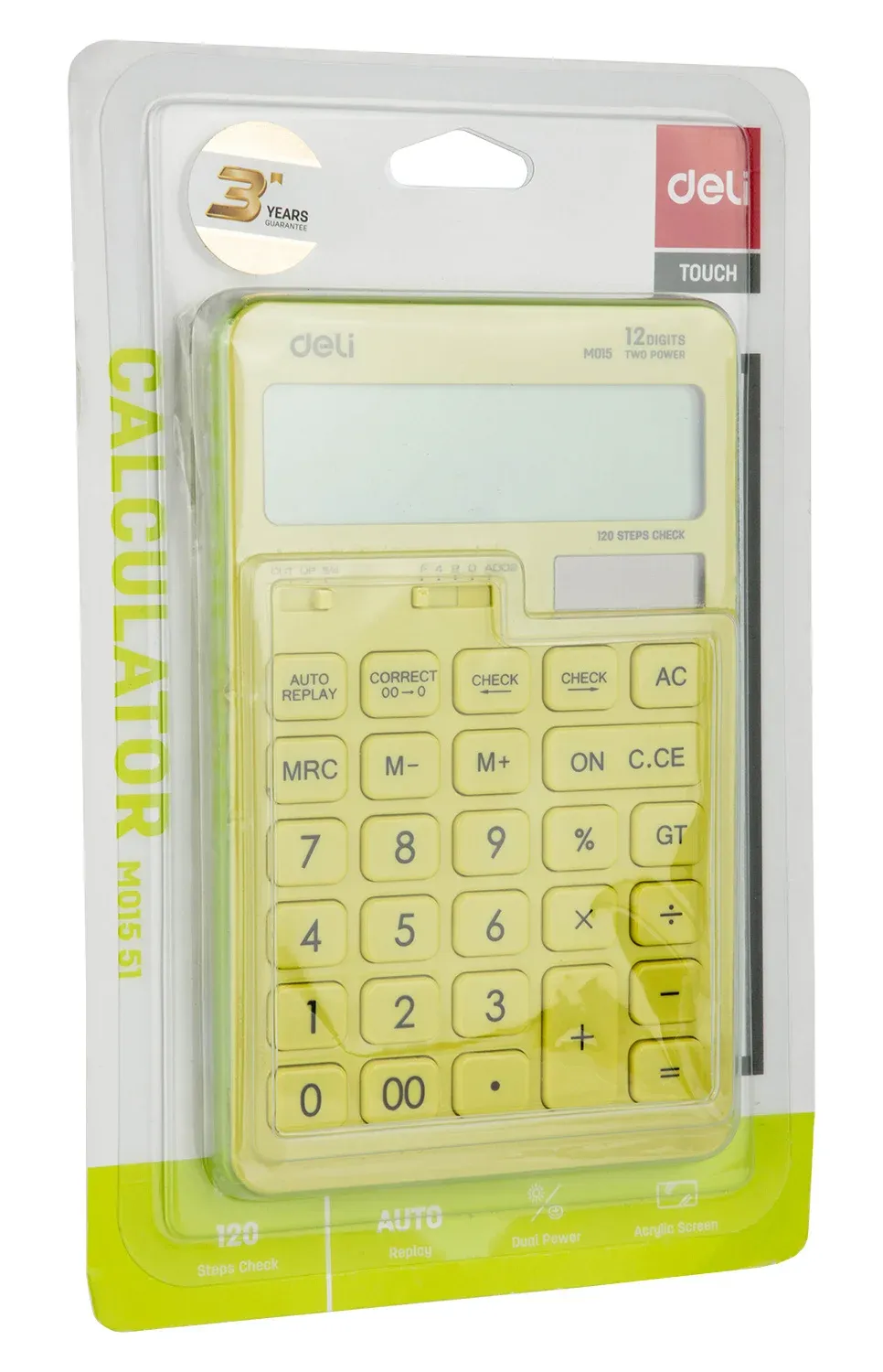 Калькулятор настольный Deli Touch EM01551 желтый 12-разр. - фото 6