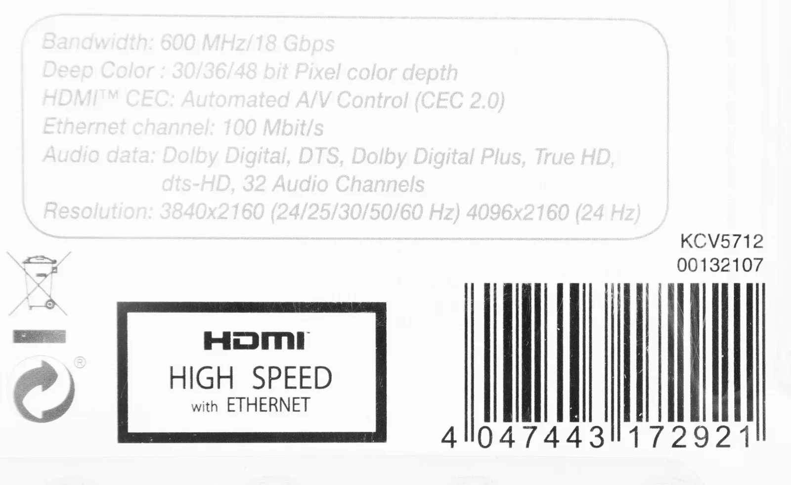 Кабель аудио-видео Thomson High Speed HDMI m/HDMI m 3м. феррит.кольца позолоч.конт. черный 00132107 - фото 4