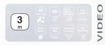 Кабель аудио-видео Thomson High Speed HDMI m/HDMI m 3м. феррит.кольца позолоч.конт. черный 00132107 - фото 6