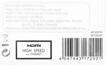 Кабель аудио-видео Thomson High Speed HDMI m/HDMI m 3м. феррит.кольца позолоч.конт. черный 00132107 - фото 8