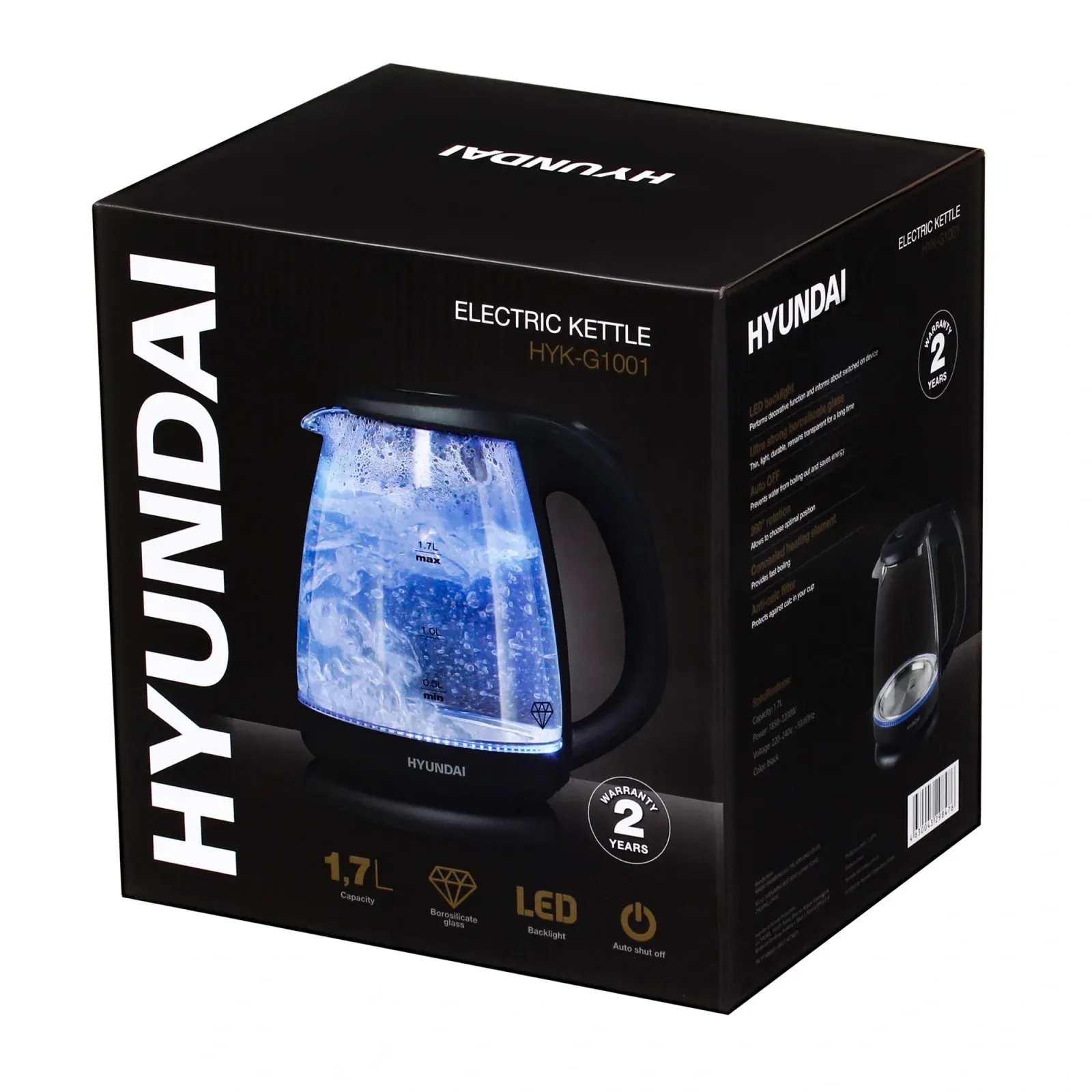 Чайники HYUNDAI HYK-G1001 черный - фото 4