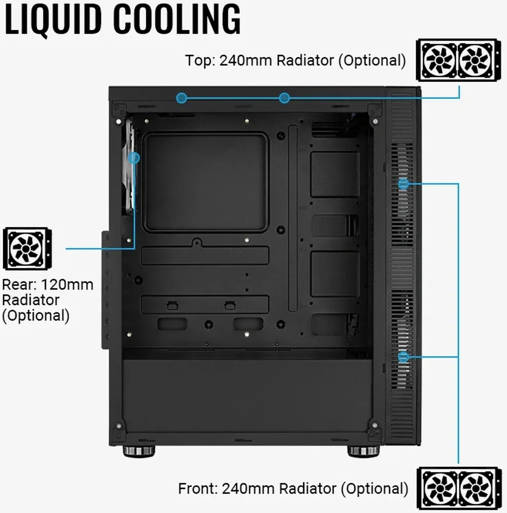 Корпус Aerocool Python-G-BK-v1 черный без БП ATX 5x120mm 2x140mm 2xUSB2.0 1xUSB3.0 audio bott PSU - фото 7