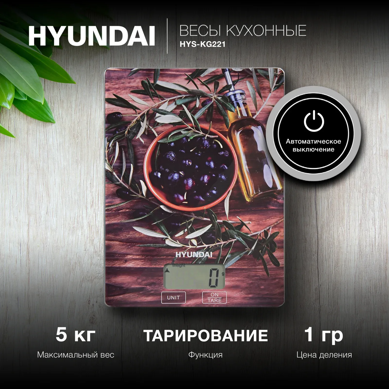 Кухонные весы HYUNDAI HYS-KG221 рисунок