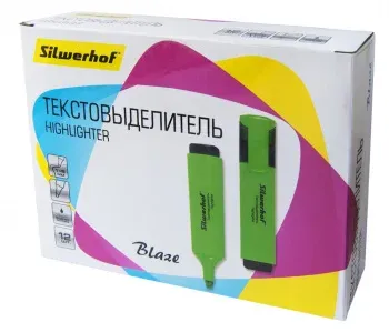 Текстовыделитель Silwerhof Blaze 108036-03 скошенный пиш. наконечник 1-5мм зеленый картон - фото 4