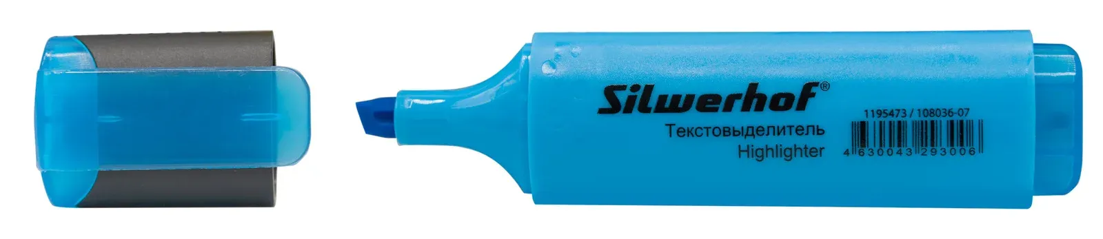Текстовыделитель Silwerhof Blaze 108036-07 скошенный пиш. наконечник 1-5мм голубой картон - фото 4