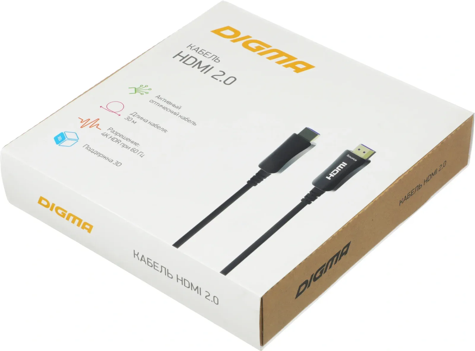 Кабель аудио-видео Digma HDMI 2.0 AOC HDMI m/HDMI m 30м. позолоч.конт. черный BHP AOC 2.0-30 - фото 5