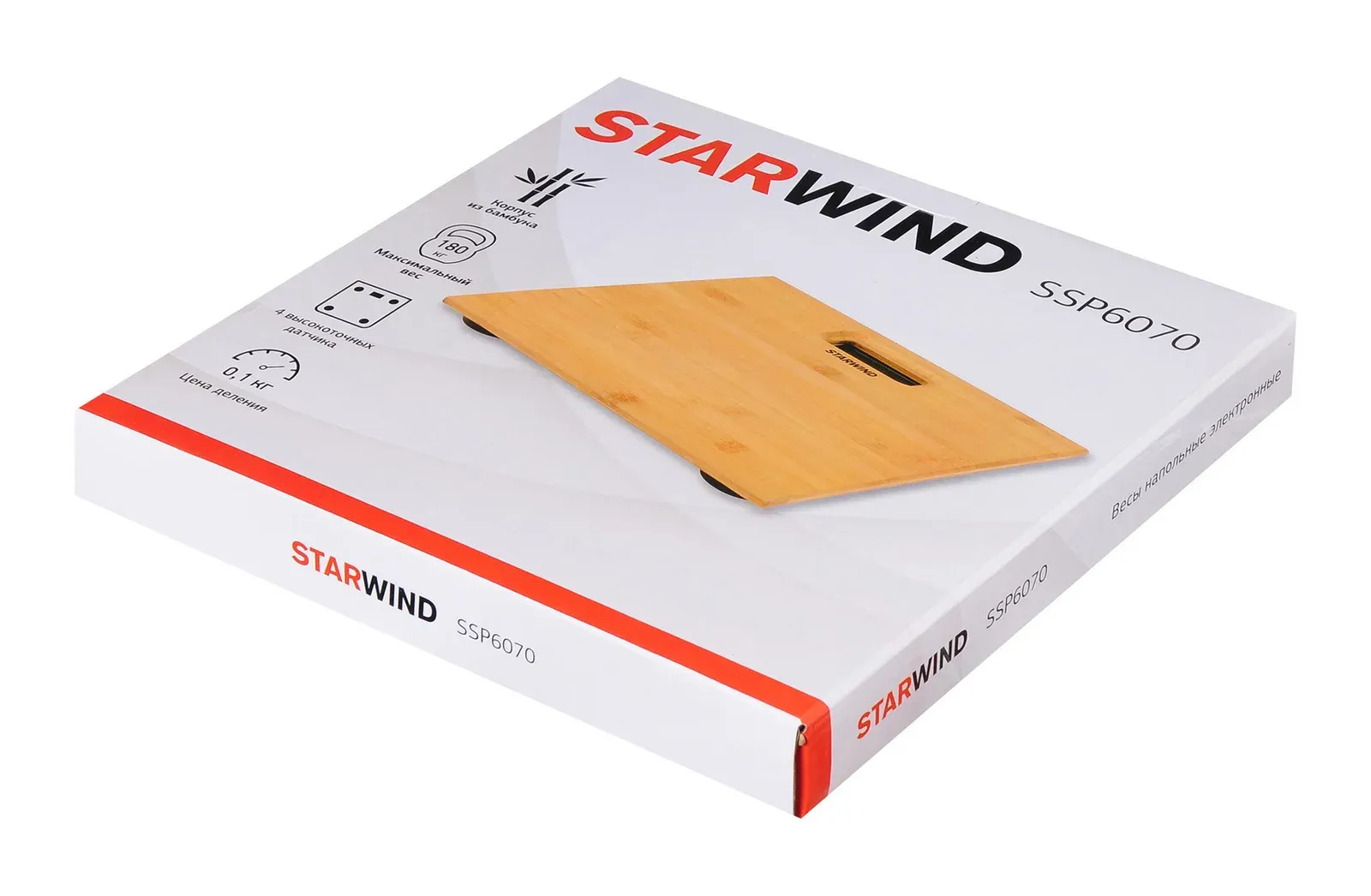 Весы напольные электронные Starwind SSP6070 макс.180кг бамбук - фото 5