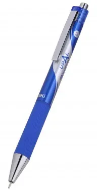 Ручка шариков. автоматическая Deli Upal EQ16-BL синий мет. d=0.7мм син. черн. резин. манжета - фото 7