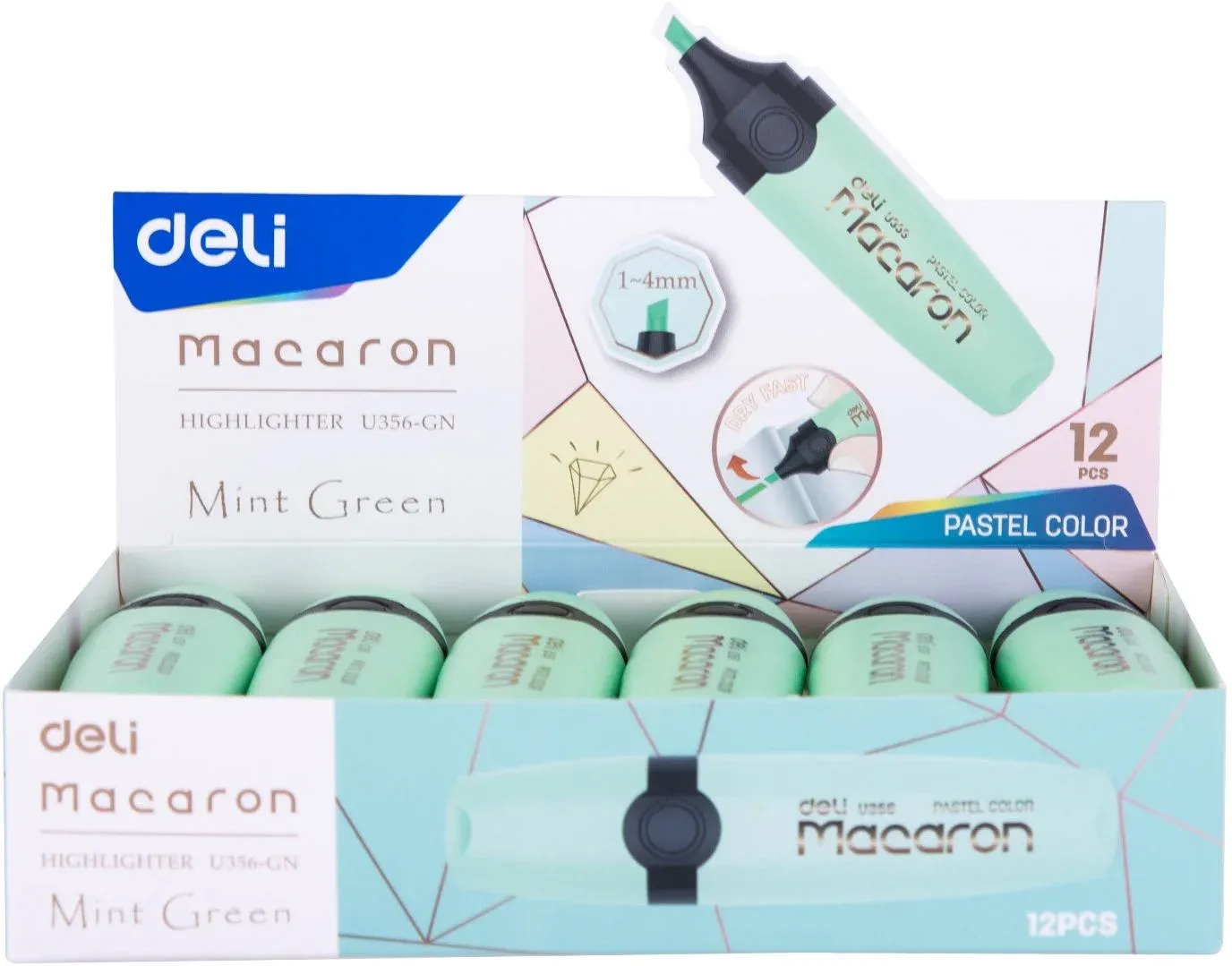 Текстовыделитель Deli EU356-GN Macaron скошенный пиш. наконечник 1-5мм мятный - фото 4