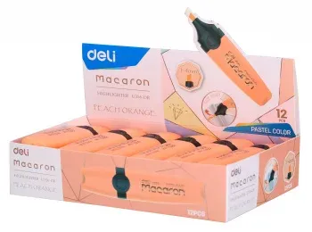 Текстовыделитель Deli EU356-OR Macaron скошенный пиш. наконечник 1-5мм персиковый - фото 4