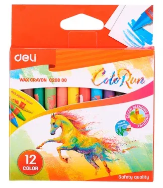 Восковые мелки Deli EC20800 Colorun 12цв. картон.кор./европод. - фото 3