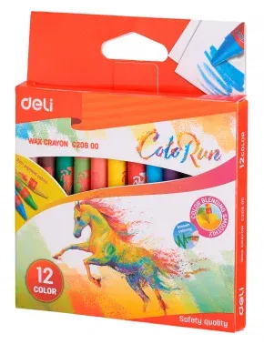 Восковые мелки Deli EC20800 Colorun 12цв. картон.кор./европод. - фото 4
