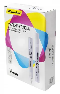 Маркер лаковый Silwerhof Paint пулевидный пиш. наконечник 2-4мм металический корпус белый - фото 6
