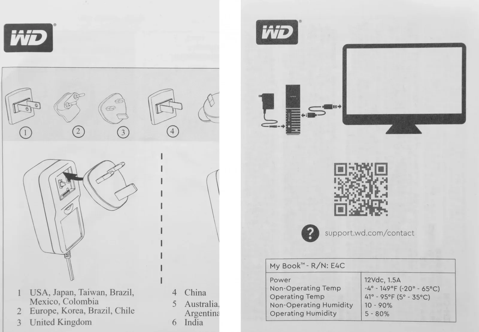 USB WD WDBBGB0080HBK-EESN черный - фото 1