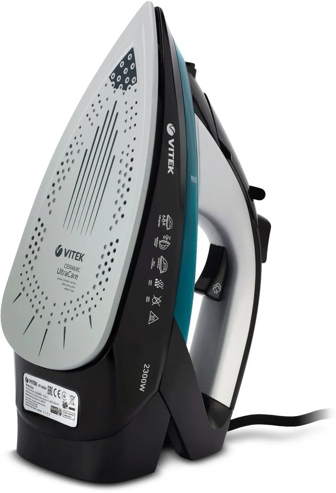 Утюг Vitek VT-8324 2300Вт черный/зеленый - фото 4