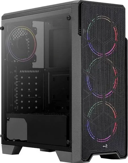 Корпус Aerocool Ore Saturn FRGB-G-BK-v1 черный без БП ATX 3x120mm 2xUSB2.0 1xUSB3.0 audio CardReader bott PSU - фото 5