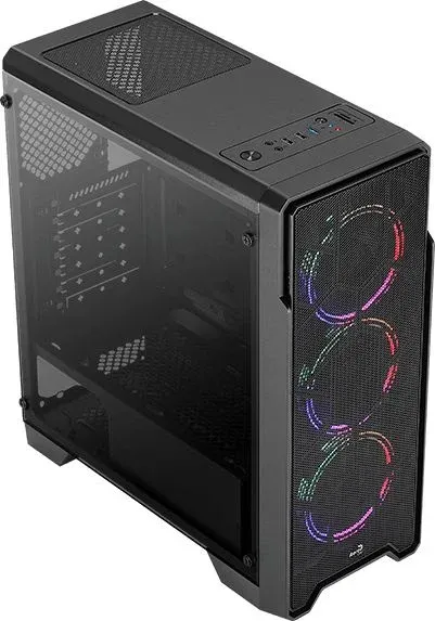 Корпус Aerocool Ore Saturn FRGB-G-BK-v1 черный без БП ATX 3x120mm 2xUSB2.0 1xUSB3.0 audio CardReader bott PSU - фото 7